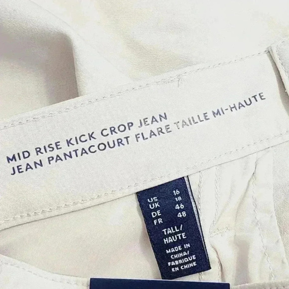 NWT Lands' End Mid Rise Kick Crop Leg Women's Stretched Beige 16T 1493 - Picture 8 of 10